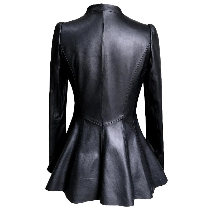 Black Slim Soft Pu Leather Jacket