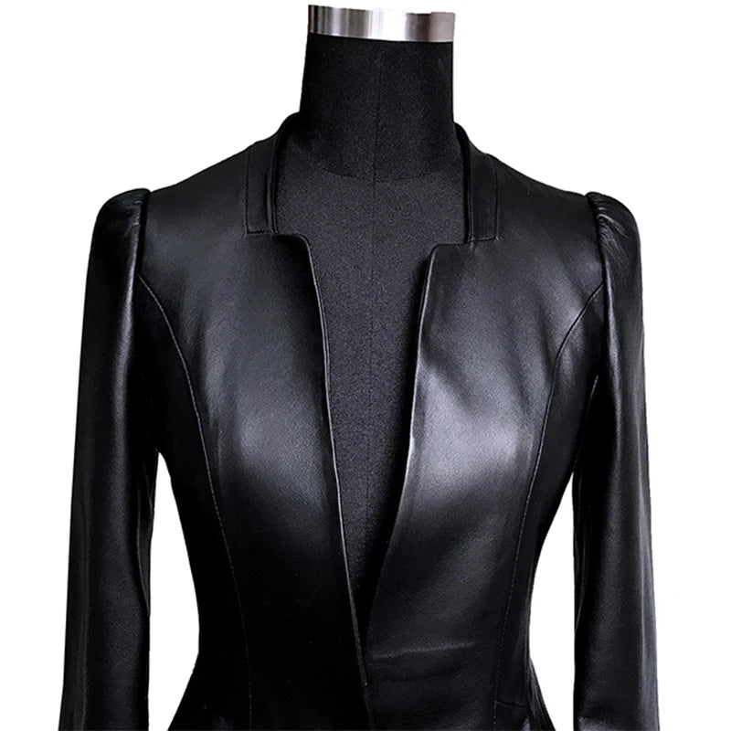 Black Slim Soft Pu Leather Jacket