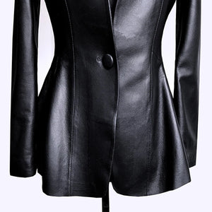 Black Slim Soft Pu Leather Jacket