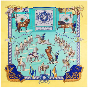 130cm Twill Silk Scarf Horse Printing