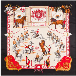 130cm Twill Silk Scarf Horse Printing