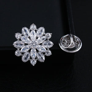 Design Camellia Crystal Zircon Rose Flower Brooch