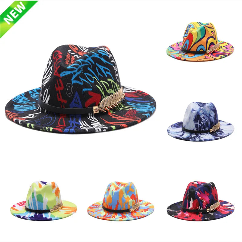 Wide Brim Fedora Tie Dyed Panama Hat