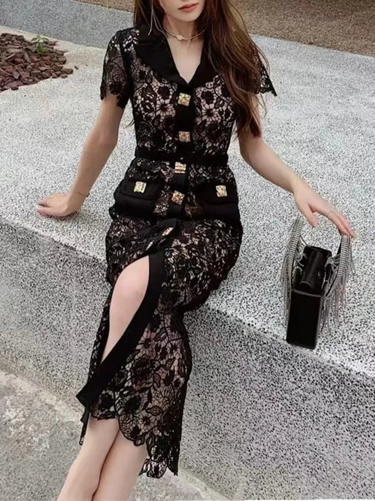 Vintage Black Lace Dress