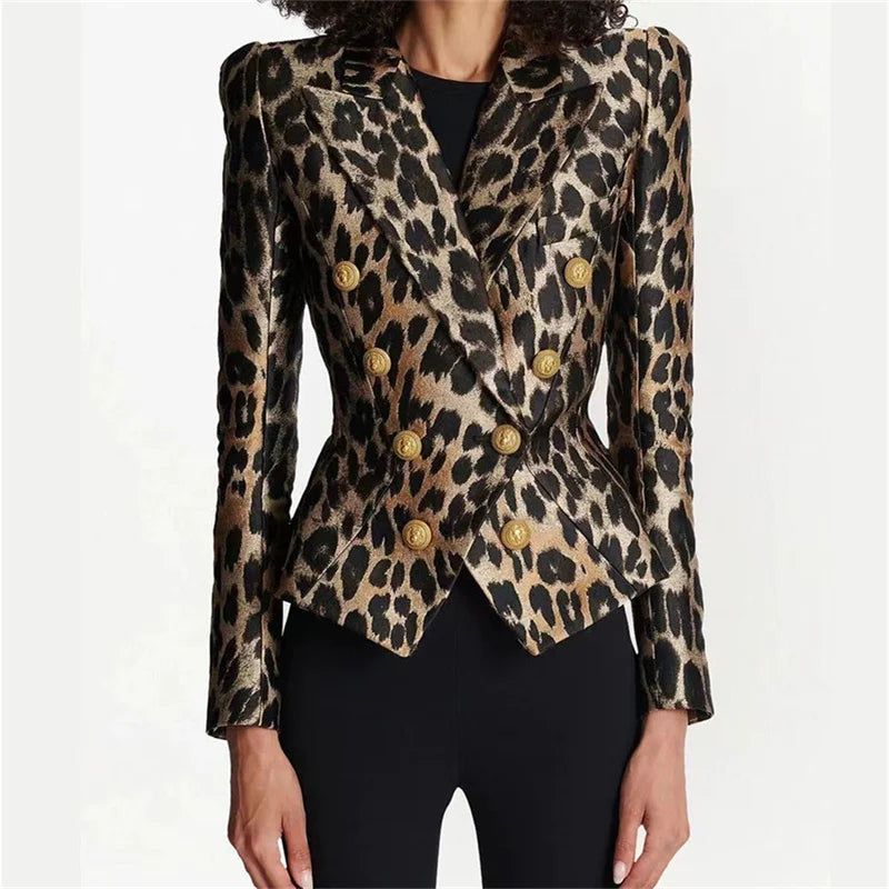 Leopard Print High Quality Blazer