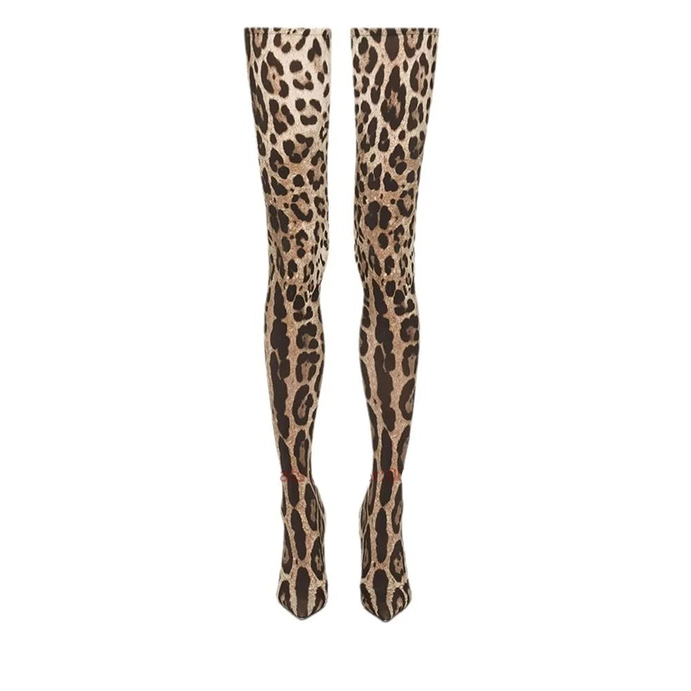 Leopard Elastic Boots