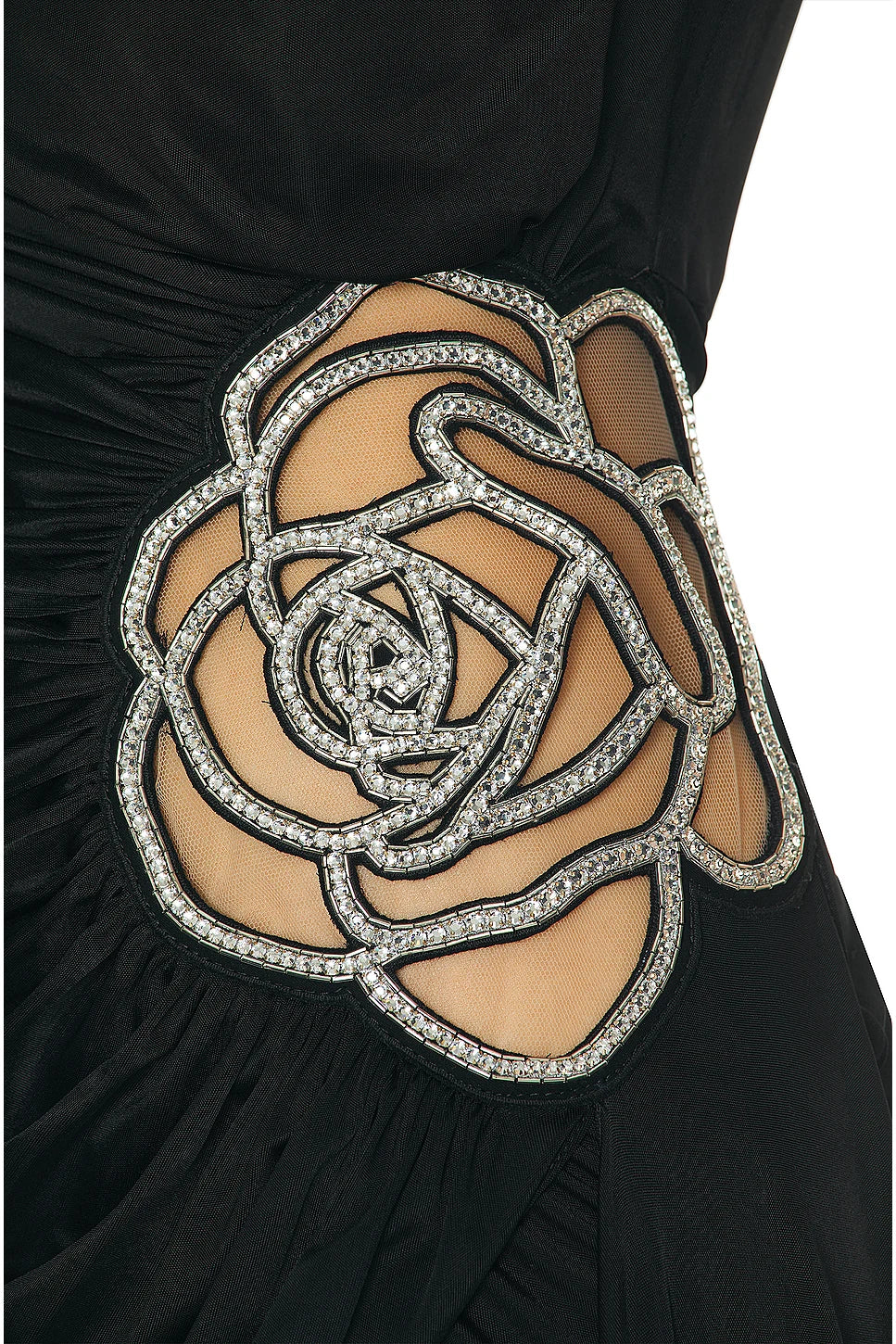 One Shoulder Draped Bodycon Luxury Diamond Flower Runway Dress