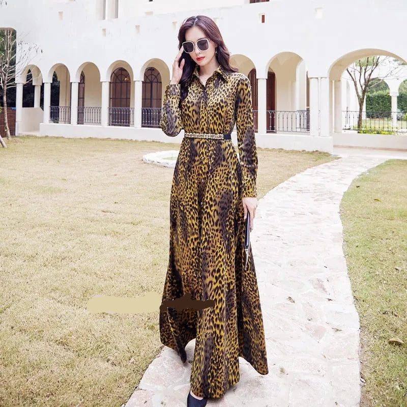 2024 High-End Slim Leopard Print Loose Dress