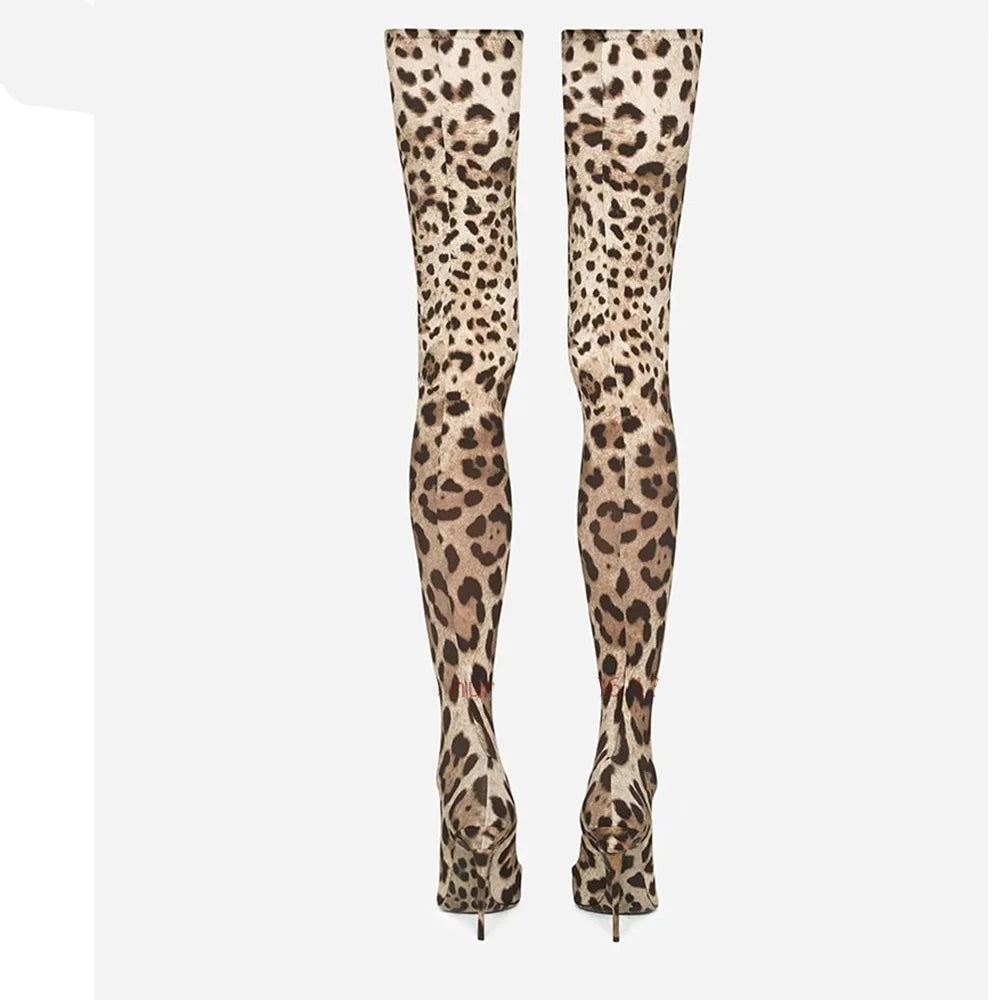 Leopard Elastic Boots