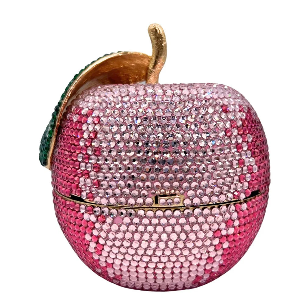 New Pink Apple Crystal Evening Bag