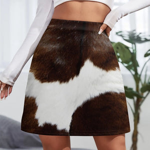 Rustic Ranch Cow Print Mini Skirt