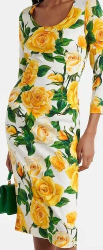 Hit Color Floral Printing Elegant Dresses