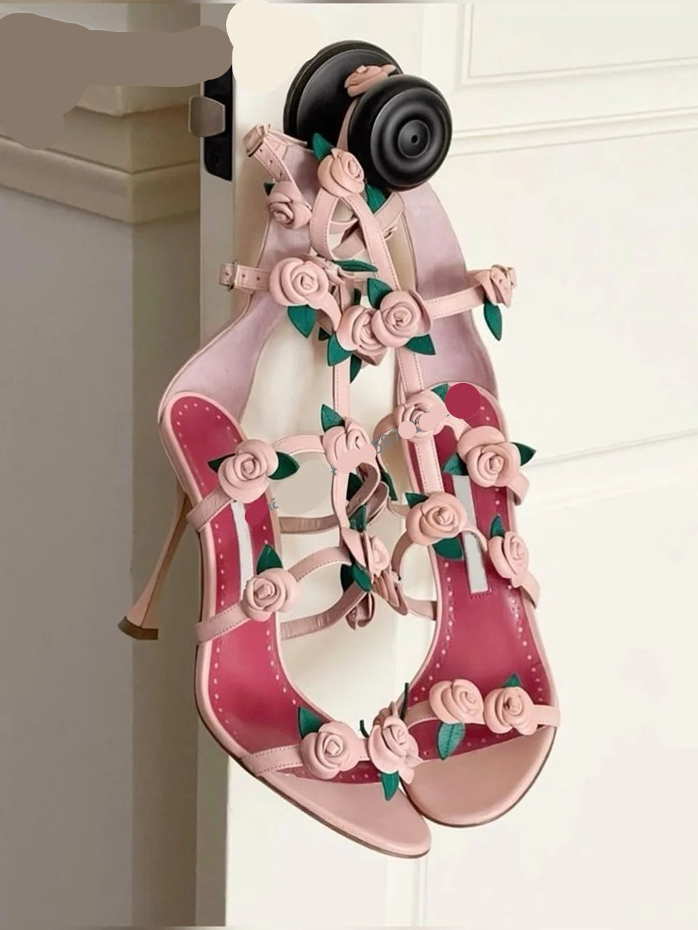 Pink Rose Narrow Band Sandals