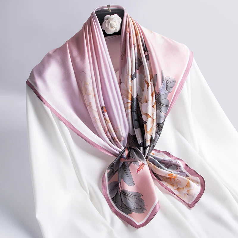 100% Natural Silk Square Scarf