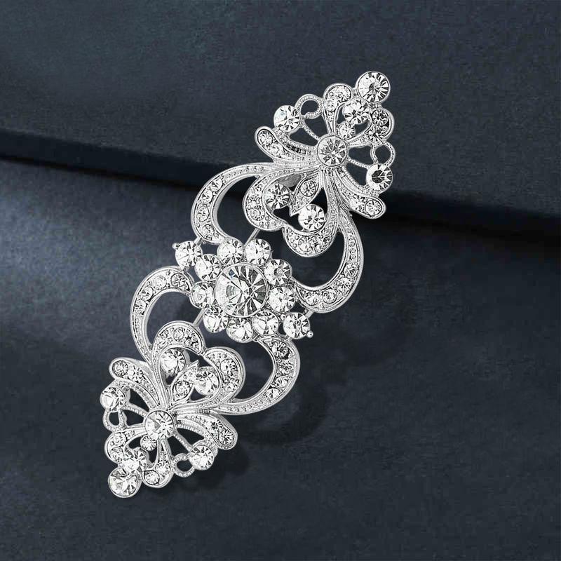 Design Camellia Crystal Zircon Rose Flower Brooch