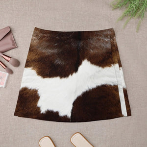 Rustic Ranch Cow Print Mini Skirt