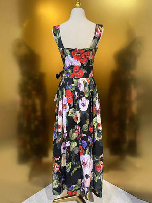 Vintage Print Strap Dress