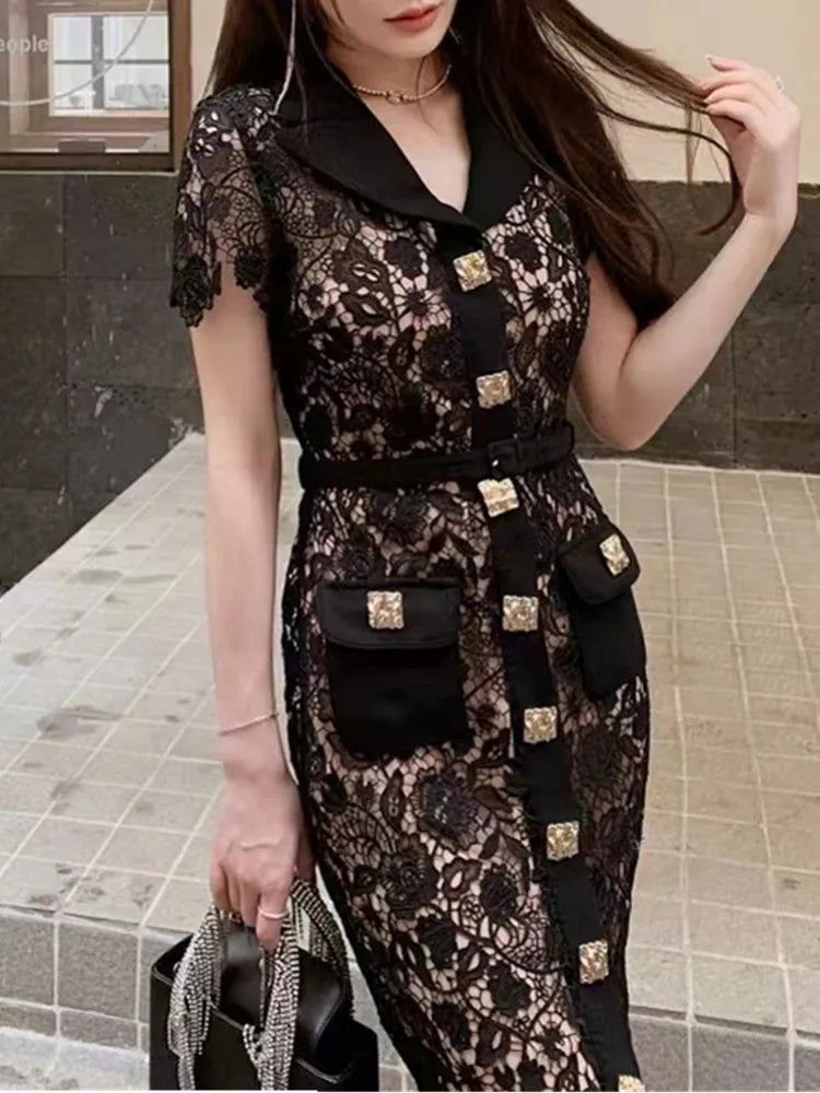 Vintage Black Lace Dress