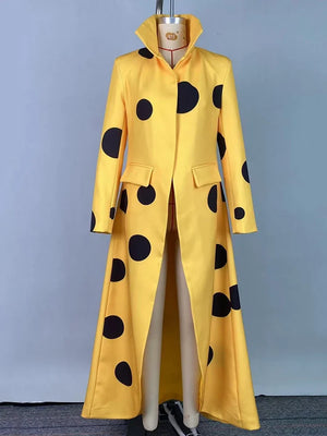 Beautyblue Polka-Dot Woolen Coat