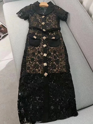 Vintage Black Lace Dress