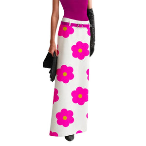 Floral Printed Split-Back Long Skirts