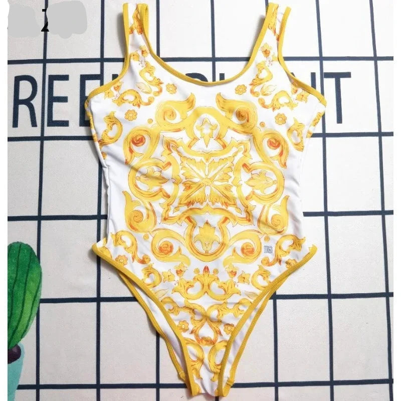 2024 Women's Swimwear Sexy Swimsuit Solid Bikini Set Low Waist Bathing Suits Beach Wear Swimming Suit for Women Sexy One Piece