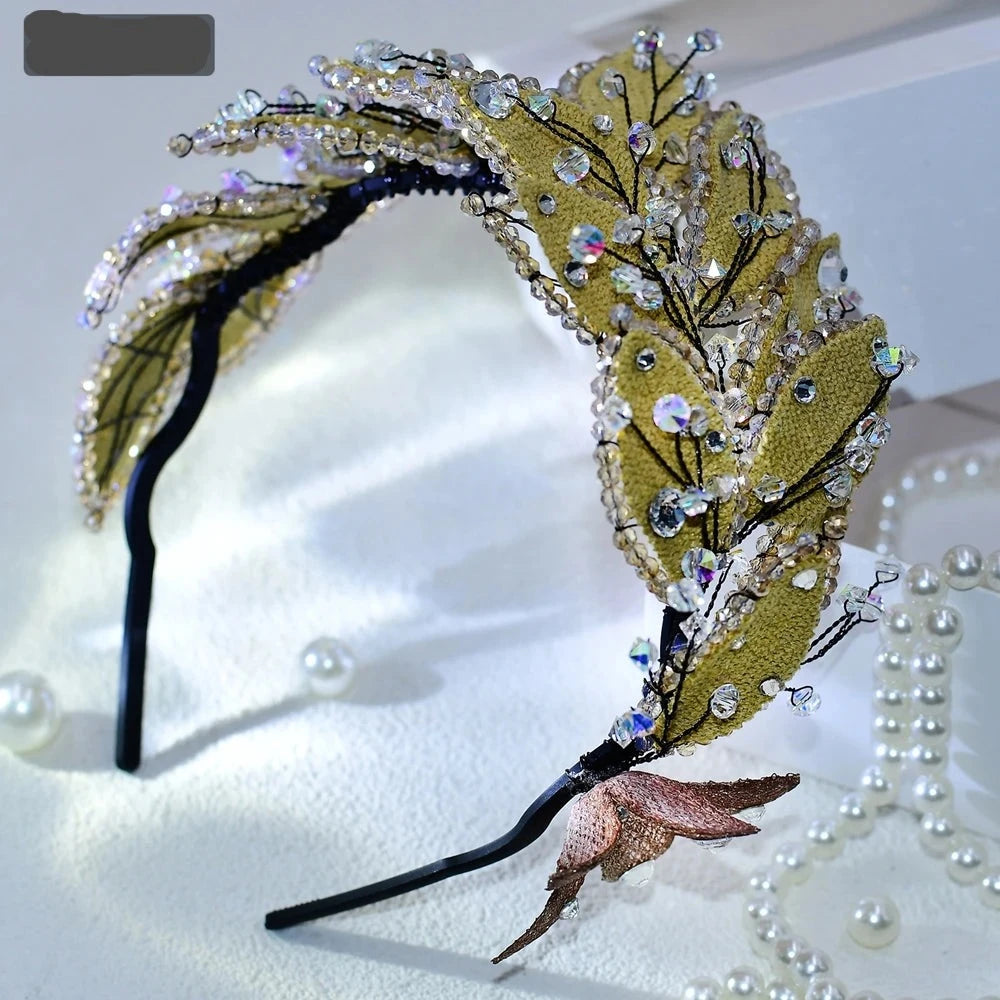 Rhinestone Retro Leaf Headband