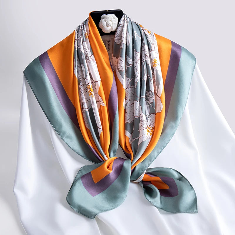 100% Natural Silk Square Scarf