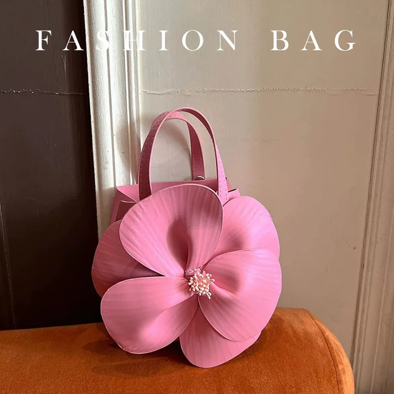 Pink Design Flower Clutches Bag