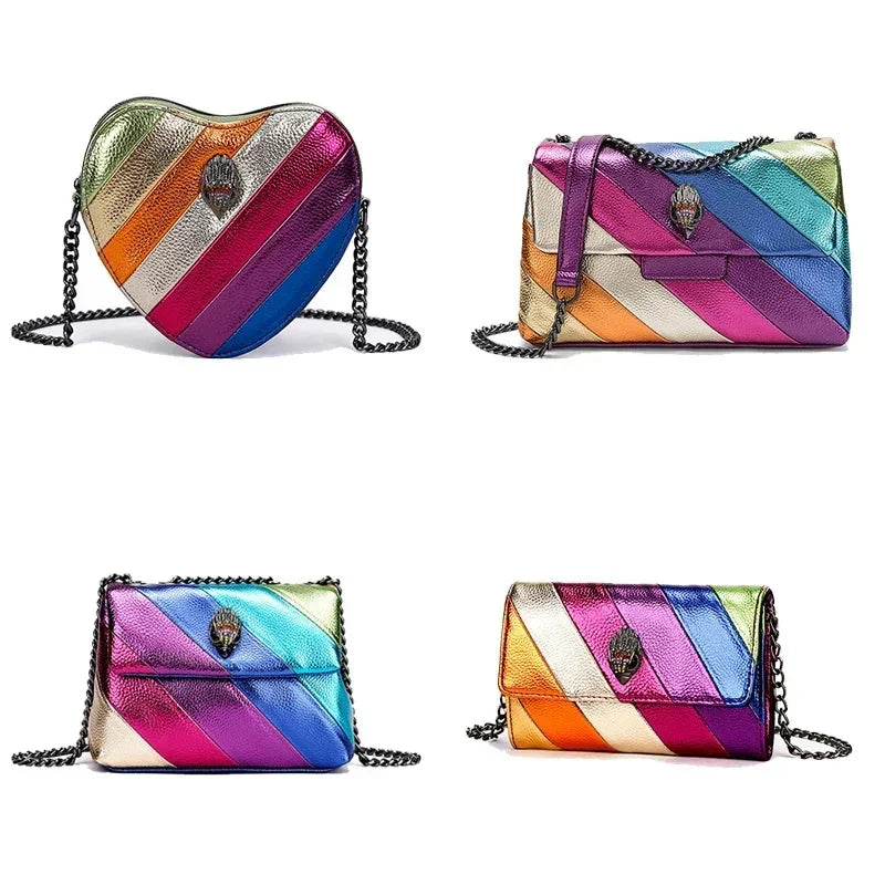 Kurt G Rainbowed Handbag Luxury Designer Crossbody Bag For Women Fashion Trend Brand Designer Ladies PU Shoulder Bags Gift