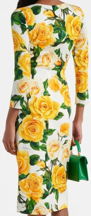 Hit Color Floral Printing Elegant Dresses