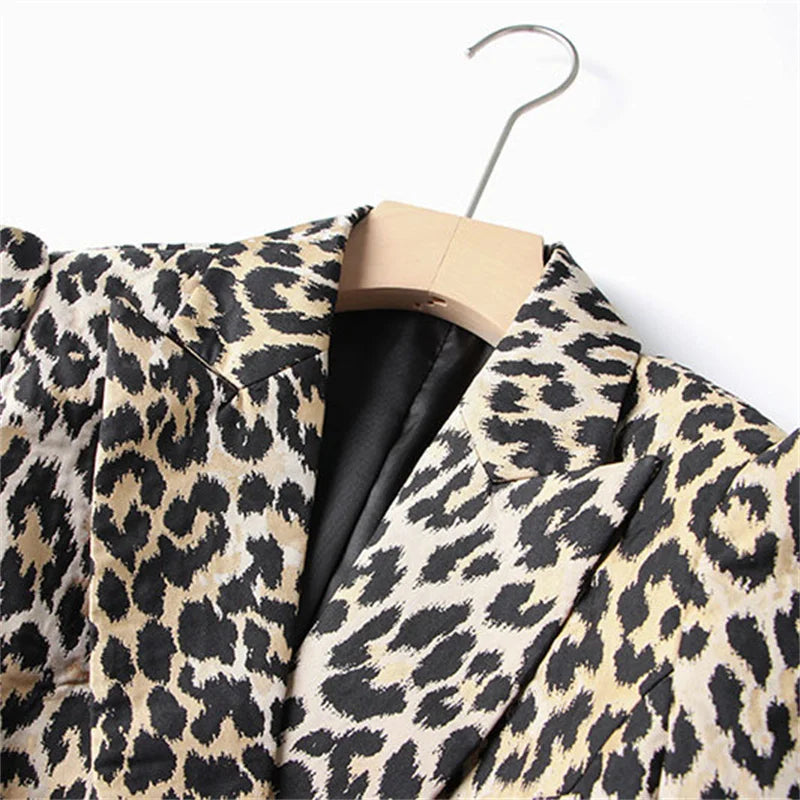 Leopard Print High Quality Blazer