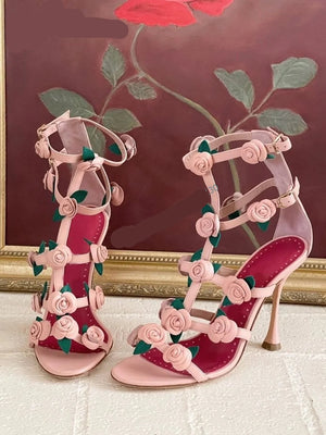 Pink Rose Narrow Band Sandals