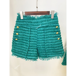 Green Woolen Blazer with Tassel