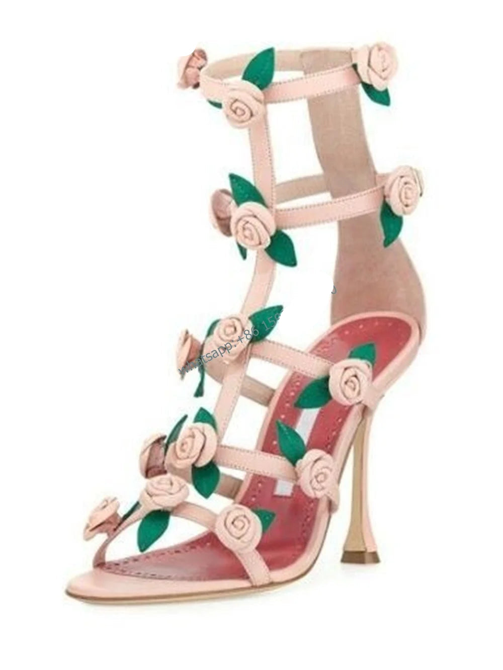 Pink Rose Narrow Band Sandals