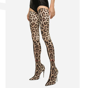 Leopard Elastic Boots