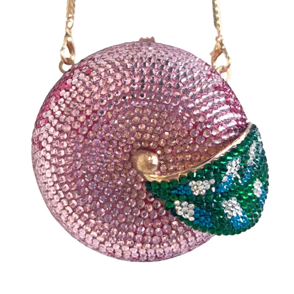 New Pink Apple Crystal Evening Bag