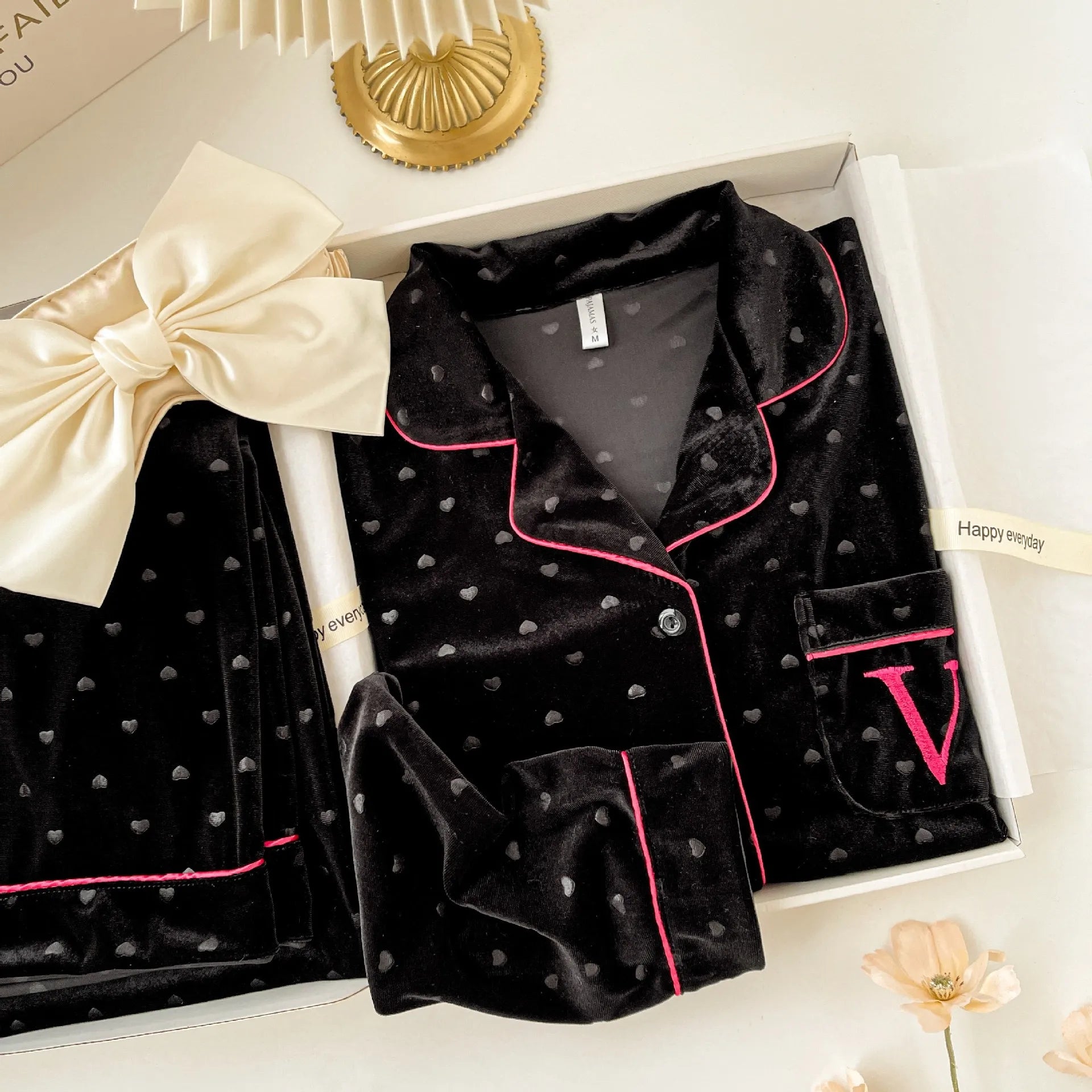 Pajamas Velvet Dot Print 2Pcs