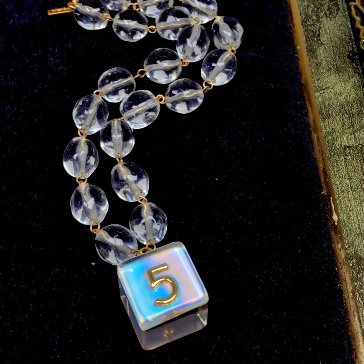 Medieval Vintage Glass Transparent Necklace