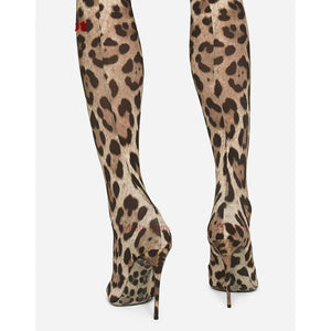 Leopard Elastic Boots