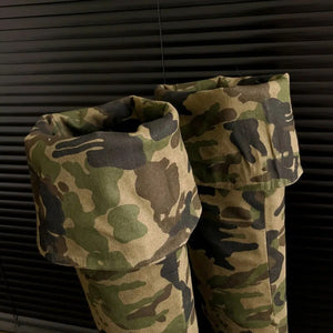 Camouflage Denim Over-the-Knee Boots