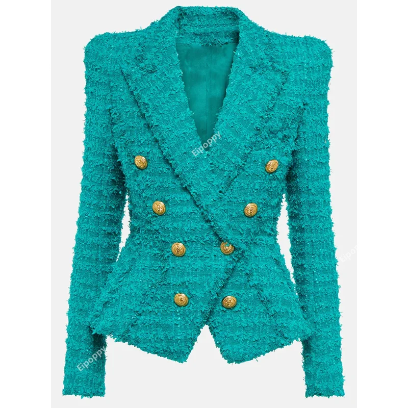 Green Woolen Blazer with Tassel