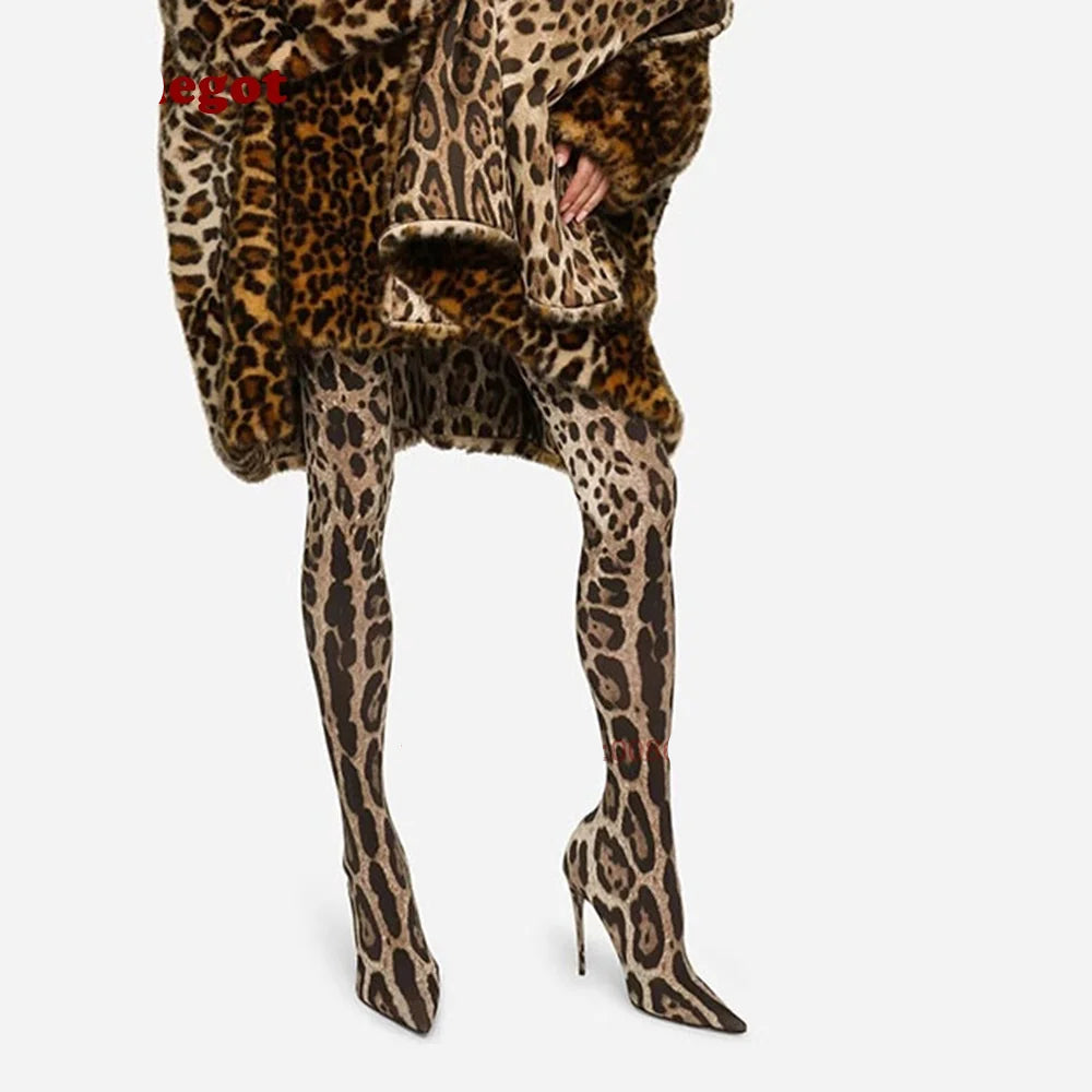 Leopard Elastic Boots