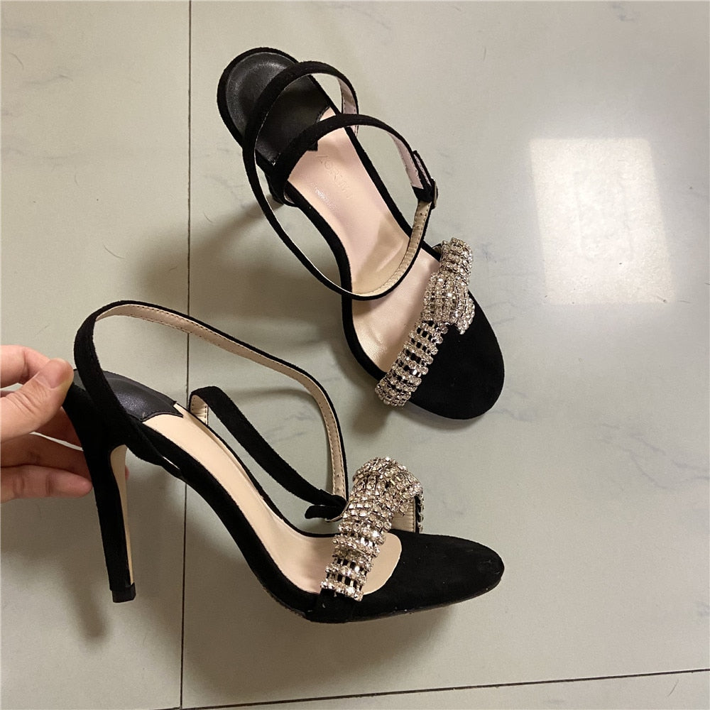 Crystal Sandals Gladiator Ankle Strap Shoes