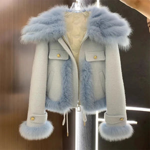 ﻿ Beautiful Temperament Environmentally Friendly Fur Coat