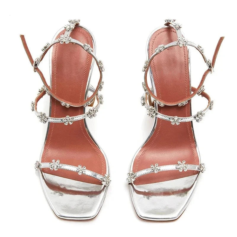 Luxury Crystal Flowers Sandals