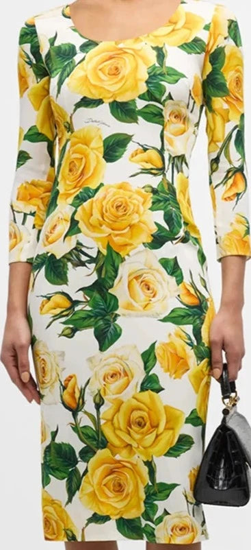 Hit Color Floral Printing Elegant Dresses