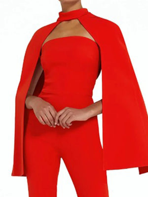 Halter Shawl Strapless Jumpsuit