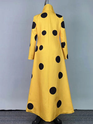 Beautyblue Polka-Dot Woolen Coat