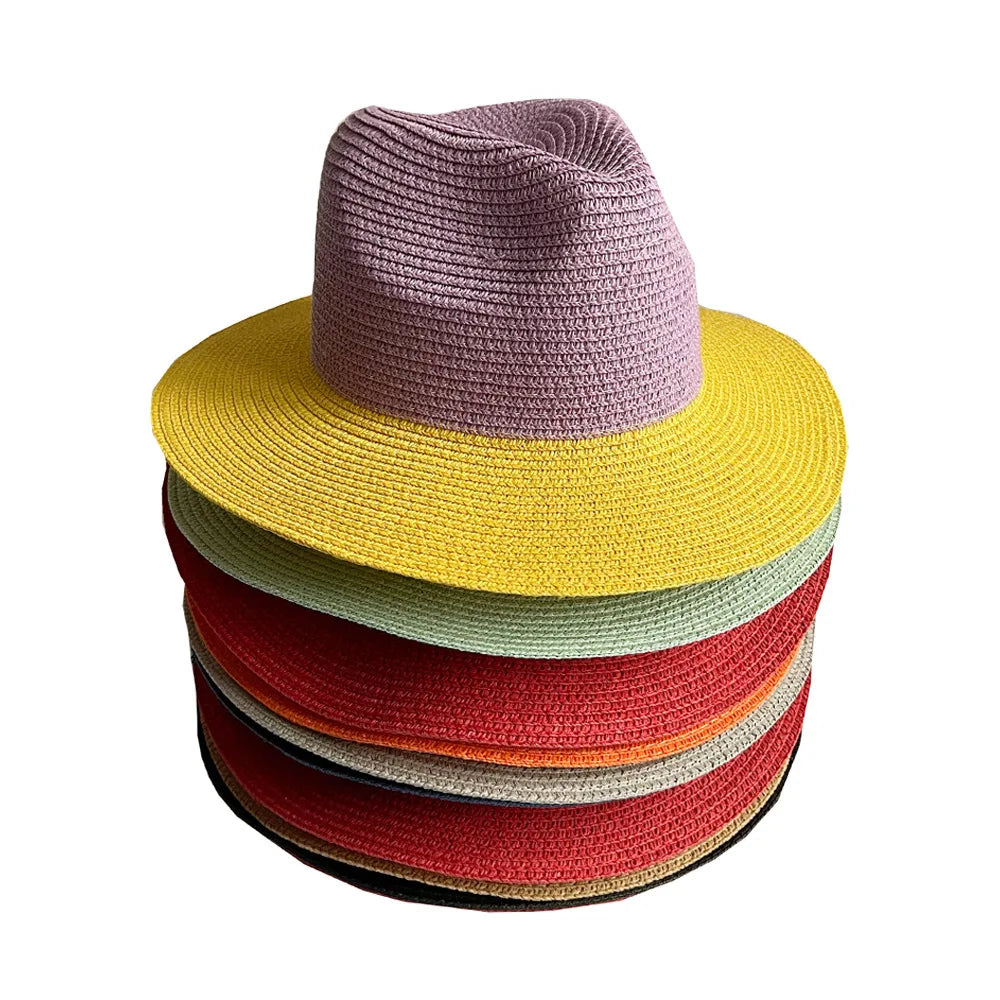 Fashion Summer UV Protection Sunscreen Gradient Color Straw Hat